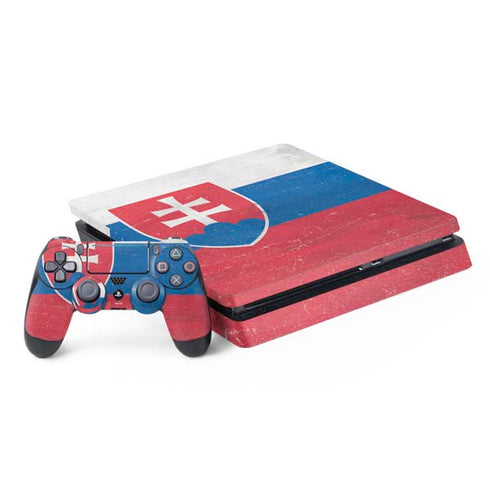 Slovakia Flag Distressed PlayStation PS4 Skins